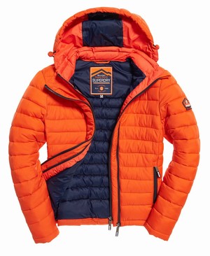 Superdry Fuji Double Cipzár Hooded Férfi Kabát MélyNarancssárga | KJUTM8124